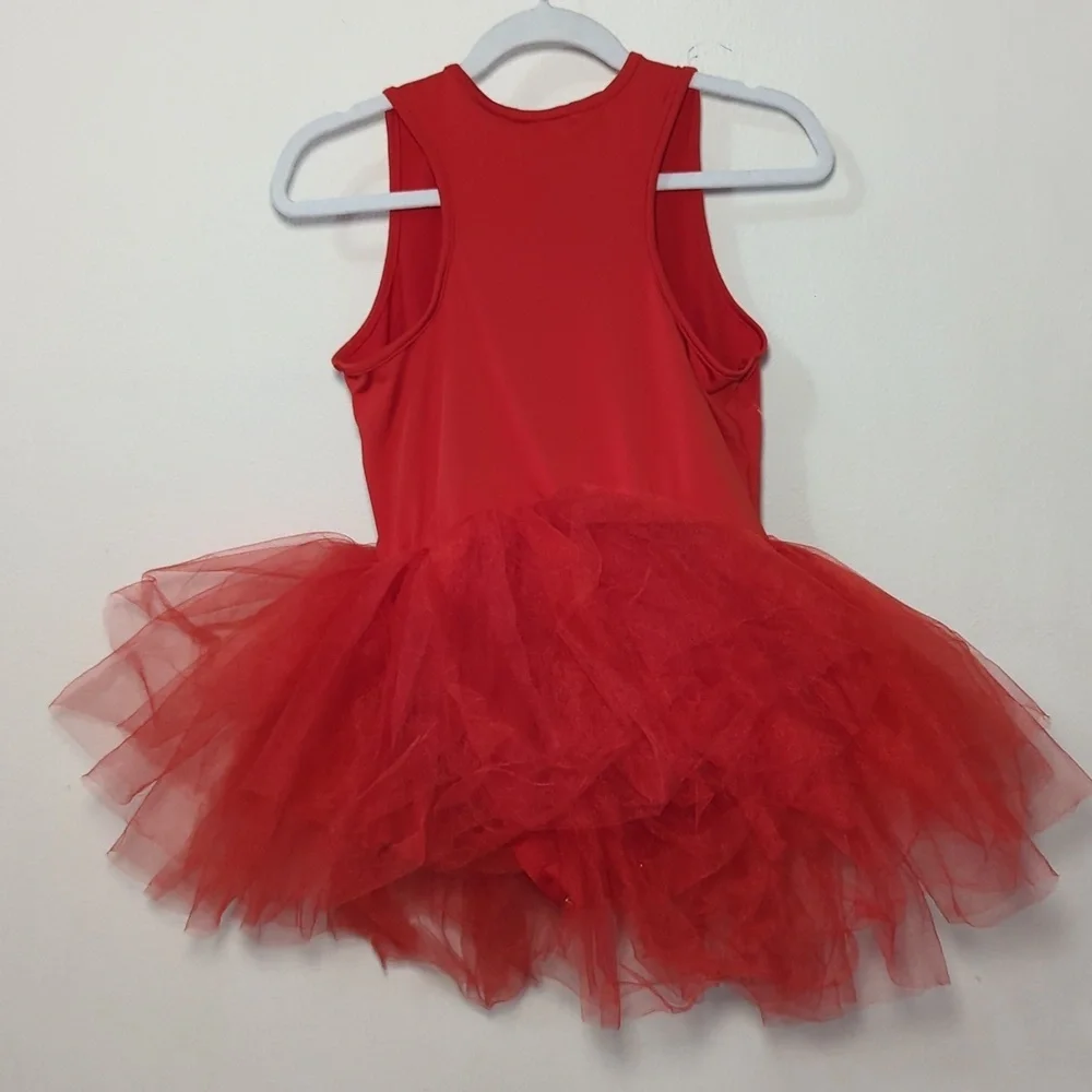 Iloveplum BAE Red Tutu Dress Leotard Dance Costume Balletcore Fairy Girls Size 8